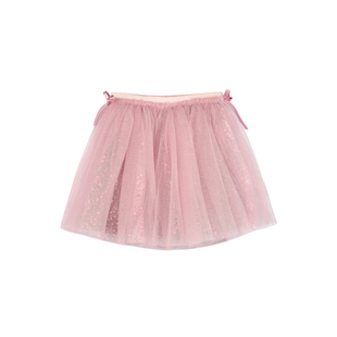 大耳象女童蝴蝶结闪光网纱半裙2026春夏新款宝儿亮片公主纱裙子