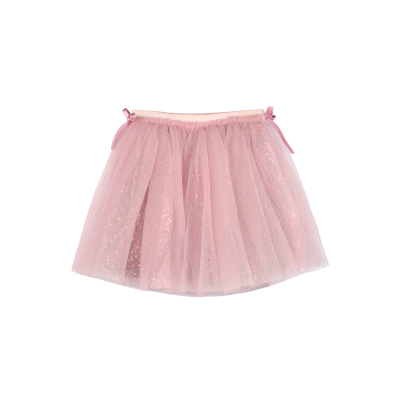 utouto夏季蝴蝶结闪光网纱半裙