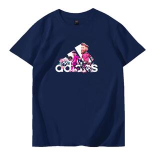 梅西t恤男联名潮牌纯棉宽松大码足球运动短袖休闲健身messi半袖