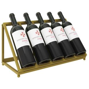 家用红酒架子斜放葡萄酒展示托架酒柜内部吧台摆件轻奢铁艺置物架