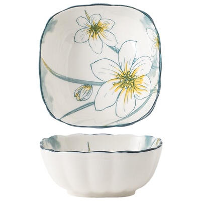 清新花卉陶瓷火锅蘸料碟子