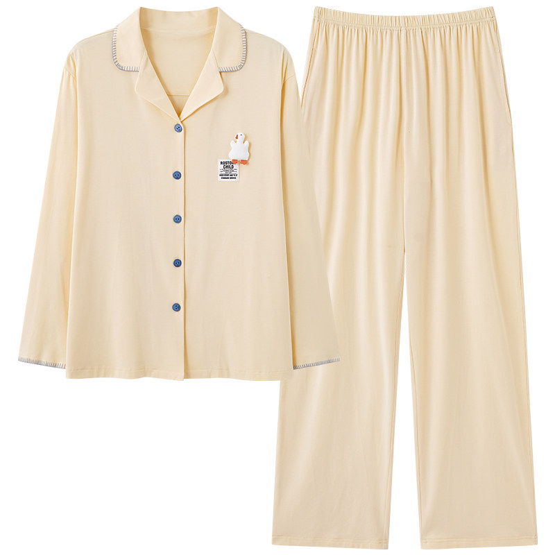 春秋冬季情侣睡衣纯棉家居服套装