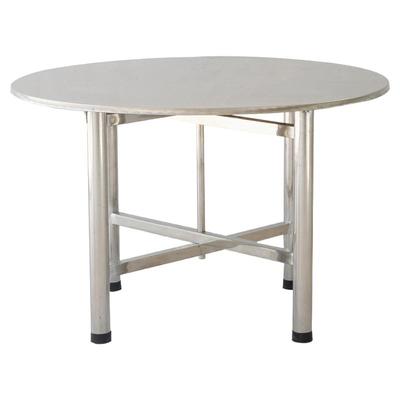 加厚不锈钢圆桌可折叠餐桌家用吃饭桌流动酒席户外商用大排档分体