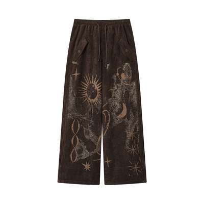 物理少年印花休闲长裤