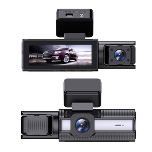 2025新款行车记录仪4K车内外三摄网约车GPS定位手机互联停车监控
