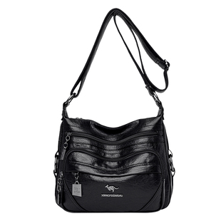 品牌袋鼠包包女包中年婆婆妈妈包斜挎单肩包真皮包2026新款大容量