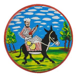 新疆乐器手鼓牛皮彩绘拍打手工制作民族乐器15CM摆件维族舞蹈道具