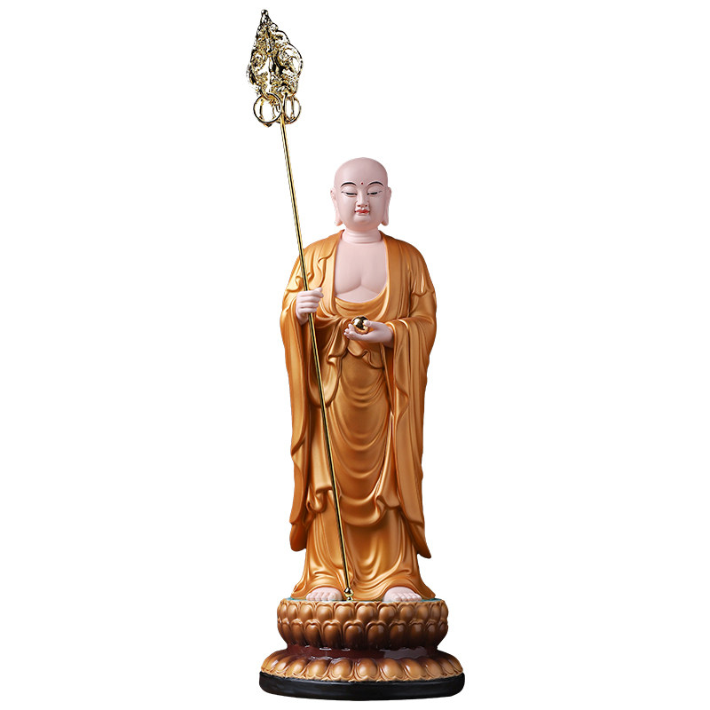 陶瓷地藏王菩萨佛像立像摆件供奉