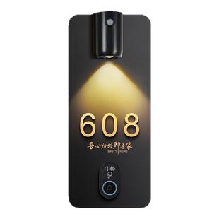 入户门牌号高级感轻奢创意带门铃无线一体高档别墅家门口欢迎回家仪式感磁吸发光数字号码牌家用装饰墙贴定制