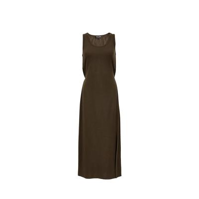 绫致Vero Moda连衣裙2025秋冬新款含棉后身镂空系带开叉长裙