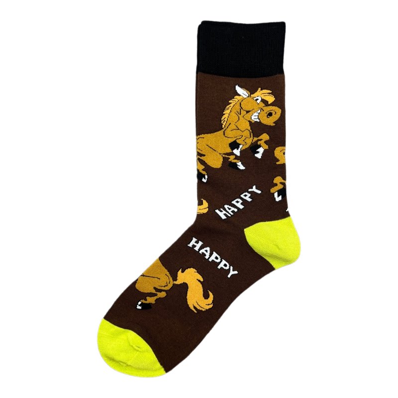 happysocks袜子男士马年中筒潮袜