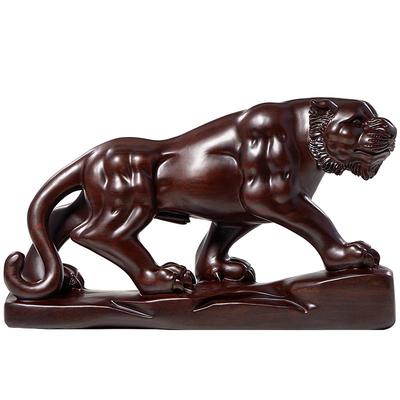 老虎十二生肖实木摆件