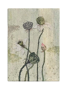 好运连连中古风荷花客厅壁画