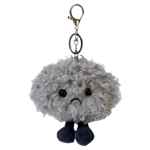可爱暴风云emo乌云挂件灰色云朵毛绒玩偶钥匙扣书包挂件挂饰礼物