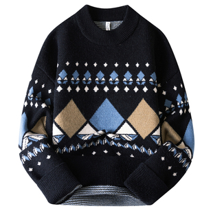 秋冬季2025新款毛衣男孩初高中学生加厚线衣青少年大童针织打底衫