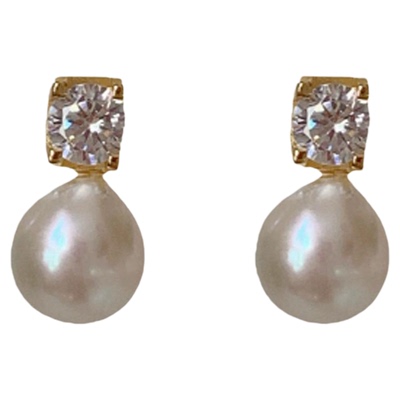 淡水珍珠经典复古无暇珍珠耳饰