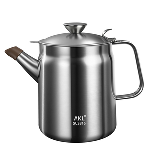 316L不锈钢滤油壶厨房油渣装油瓶家用带滤网大容量储油罐滤油神器