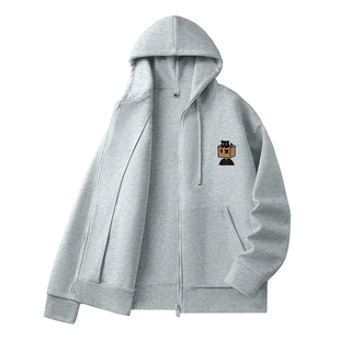 班尼路S&K灰色棉感外套男春秋季新款学院风男款初高中生灰色卫衣A