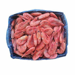 新货大号野生头籽北极甜虾10斤加拿大70-90熟冻冰虾国王新鲜原箱