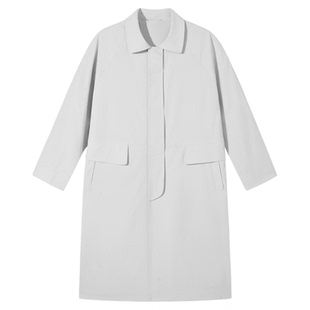 PSO Brand男装女装【日本东丽】亚麻混纺翻领风衣中长款大衣外套