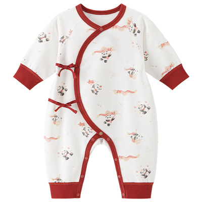 宝宝红色喜庆哈衣秋冬季