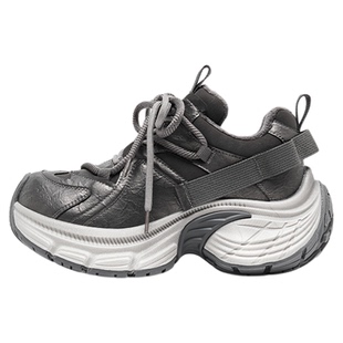 Lee Cooper加绒老爹鞋女2025冬季厚底灰色炸街运动秀气增高休闲鞋