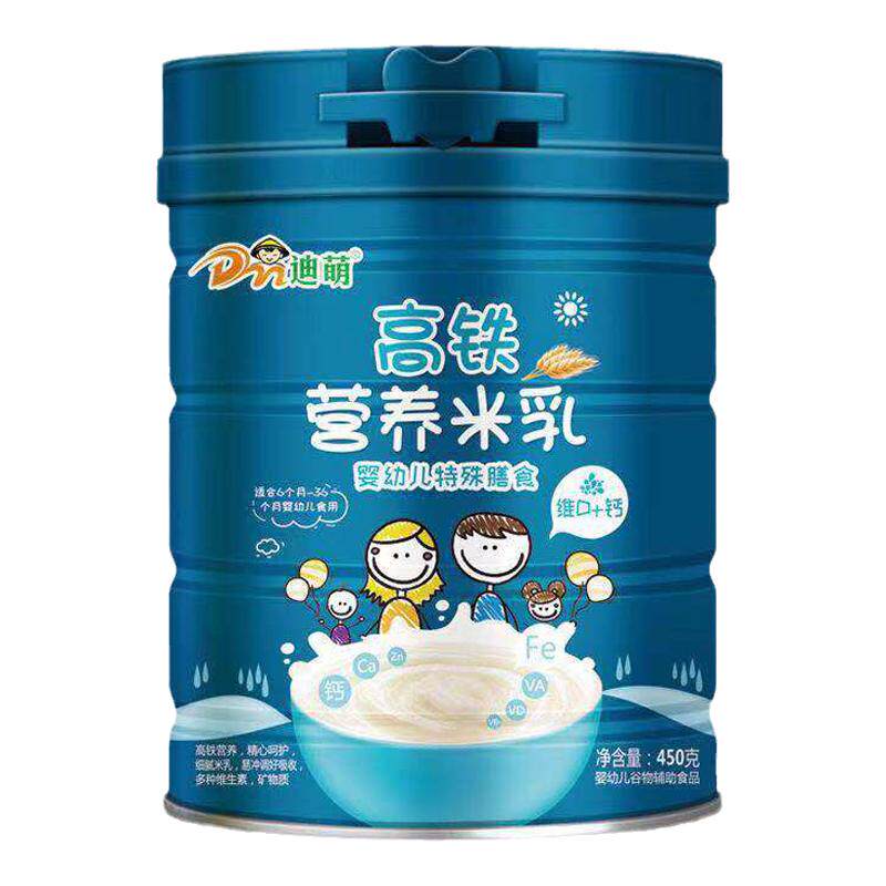 迪萌高铁营养米乳铁锌钙450罐装