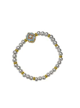 久一纯银999宝相花转运珠手链串