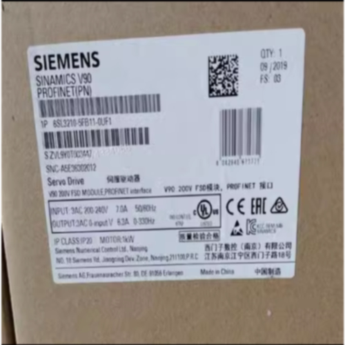 议价6SL32105FB110UF1西门子 V90伺服驱动器1千瓦 6SL3210-5FB11-