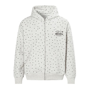 KHIAN SOON国潮美式复古原创logo波点印花卫衣长袖女开衫外套休闲