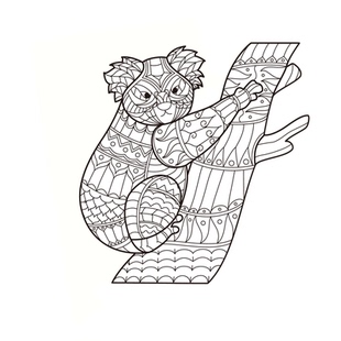 情绪曼陀罗绘画动物涂色书成人着色本涂鸦水彩创意曼陀罗涂色插画