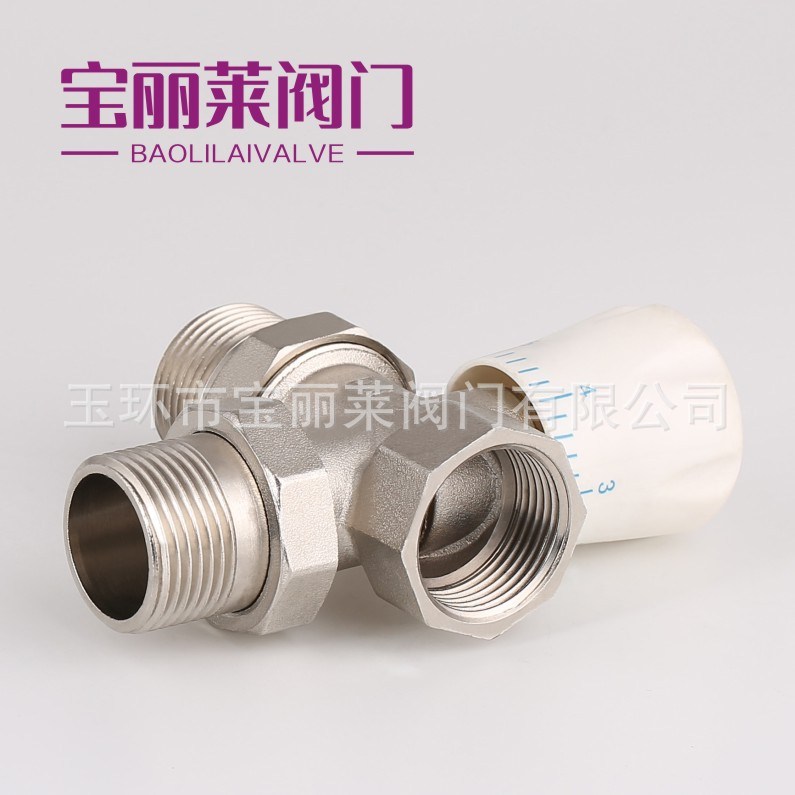 暖阳直供 暖气片三通温控阀门散热器暖气片三通恒温阀 手动调节阀
