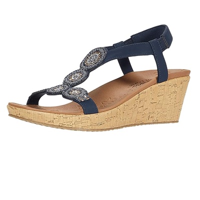 斯凯奇女夏厚底增高女魔术贴凉鞋