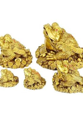 纯铜金蟾摆件金蟾蜍客厅铜三脚金蝉家居装饰店铺开业收银台摆件