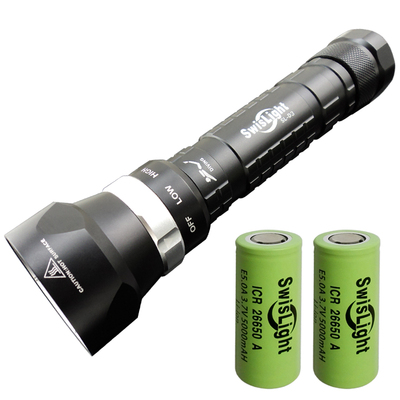 潜水26650远射灯泡强光手电筒