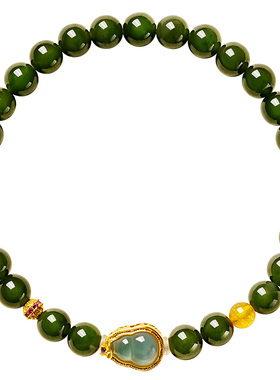 宫里上新天然和田玉葫芦手链