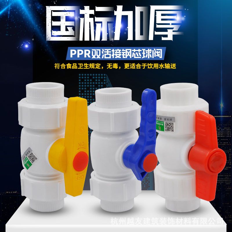 PPR双活接钢芯球阀ppr阀门球阀 20 4分25ppr水管管件配件接头