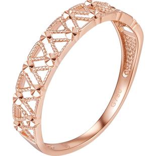 潮宏基满天星18K金戒指玫瑰金彩金素圈指环批花生日礼物X6