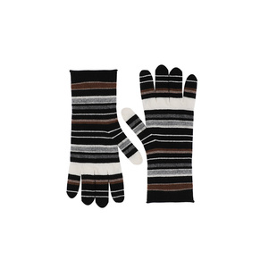 东黎 童心未远-马戏团 女士秋冬山羊绒彩条五指手套时尚保暖 5398