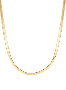 高级版丝滑14K金色刀片蛇骨项链