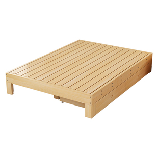 全实木床无床头1米5单人1米2出租房现代简约易榻榻米成人1米8双人