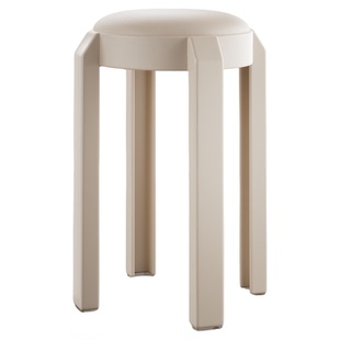 安居客特厚软包塑料凳子家用加厚结实耐用餐桌高椅可叠放圆凳备用