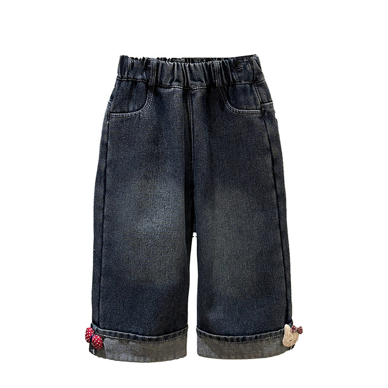 新款女童秋装百搭加绒牛仔裤女宝儿童牛仔裤
