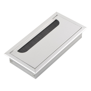 正长方形锌铝合金线盒/电脑台线孔/穿线孔盖带毛刷穿线盒80-1000