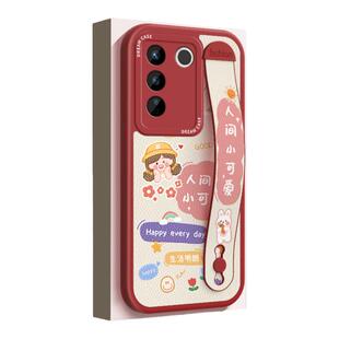 人间小可爱腕带适用vivos16手机壳女款vivo s16pro保护套全包硅胶磨砂防摔镜头por红色卡通viv0可爱女孩外壳