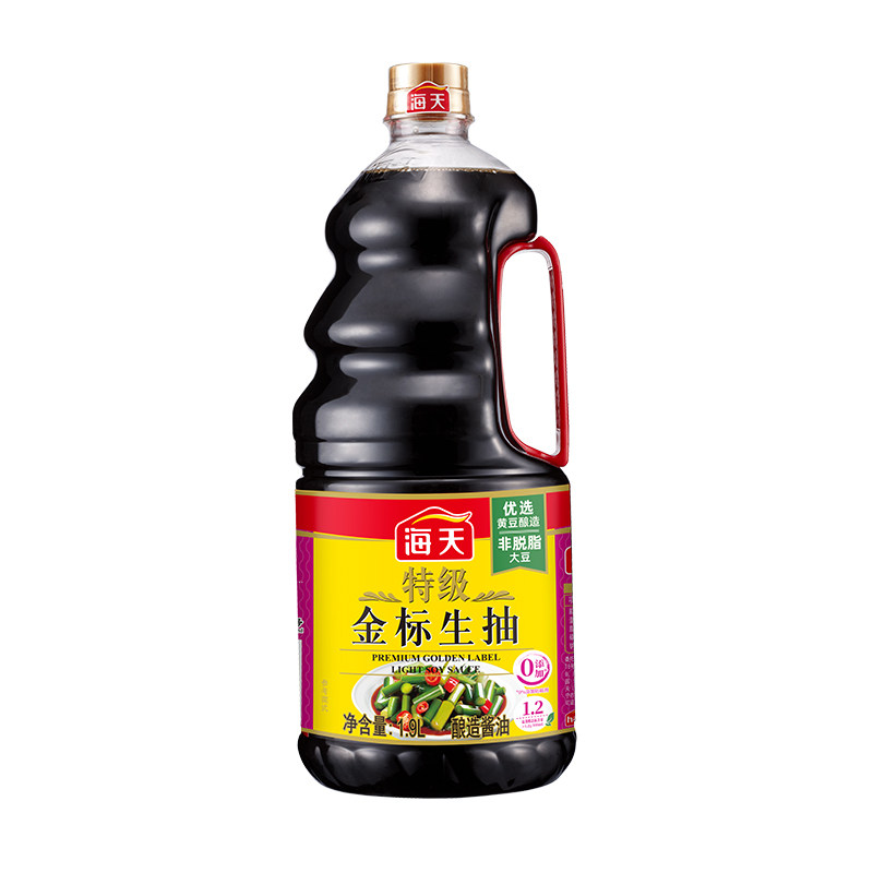 海天特级金标生抽1.9L家用酿造酱油点蘸凉拌炒菜清蒸餐饮商用调料