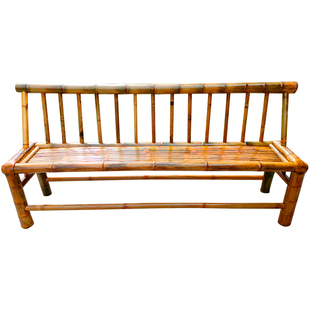 竹椅竹凳扶手靠背双人椅多人长椅手工家用编织农村老式双人太师椅