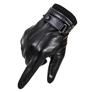 皮手套男士冬季骑行加绒加厚防风防水保暖触屏电动摩托车防寒加棉