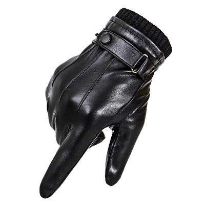 南极人男女加绒加厚骑行皮手套