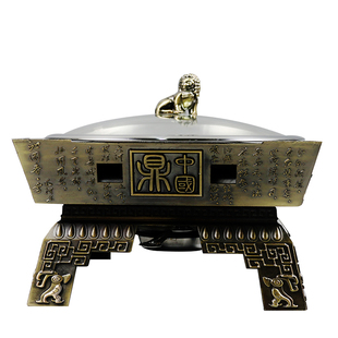 创意青铜鼎餐具火锅酒店加热意境菜盘农家乐特色干锅菜餐具仿古盘